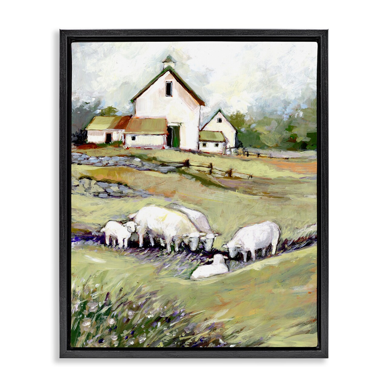 Stupell Industries Barn with Grazing Sheep Floating Frame, design by Susan Winget